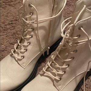 White combat boots